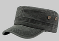 Black Vintage Wash Military Style Hat