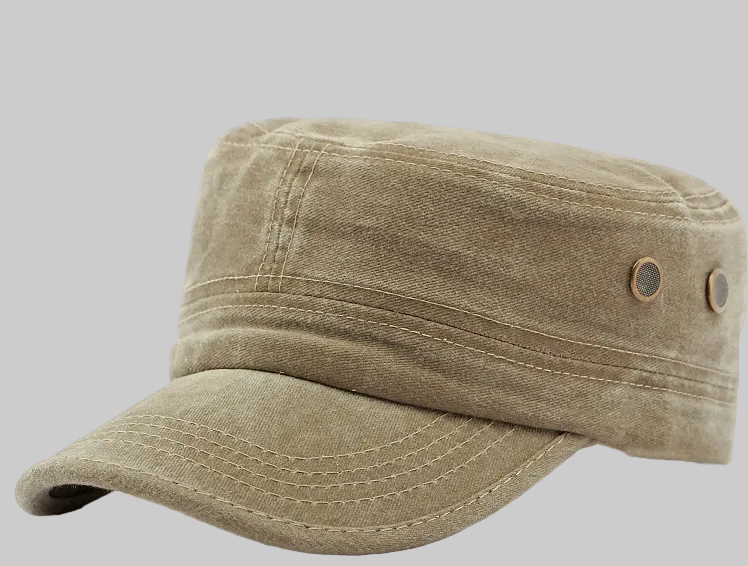 Vintage Wash Beige Military Hat