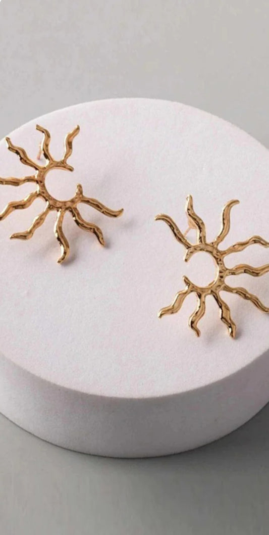 Gold Sun Earrings