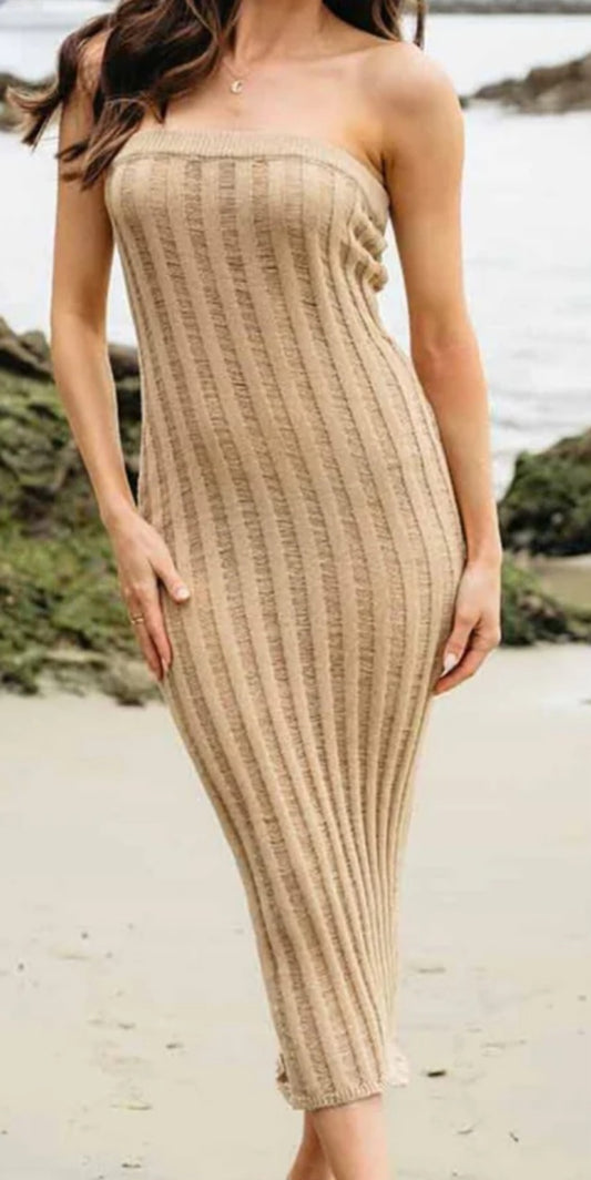 Beige Midi Dress